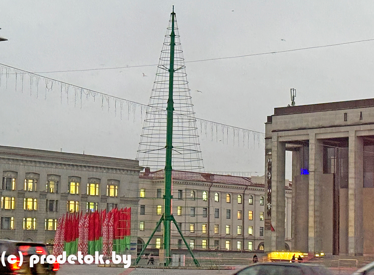 Главная елка уже устанавливается на Октябрьской площади