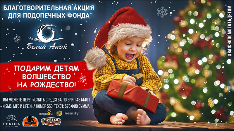 Благотворительная акция «Подарим детям волшебство на Рождество»