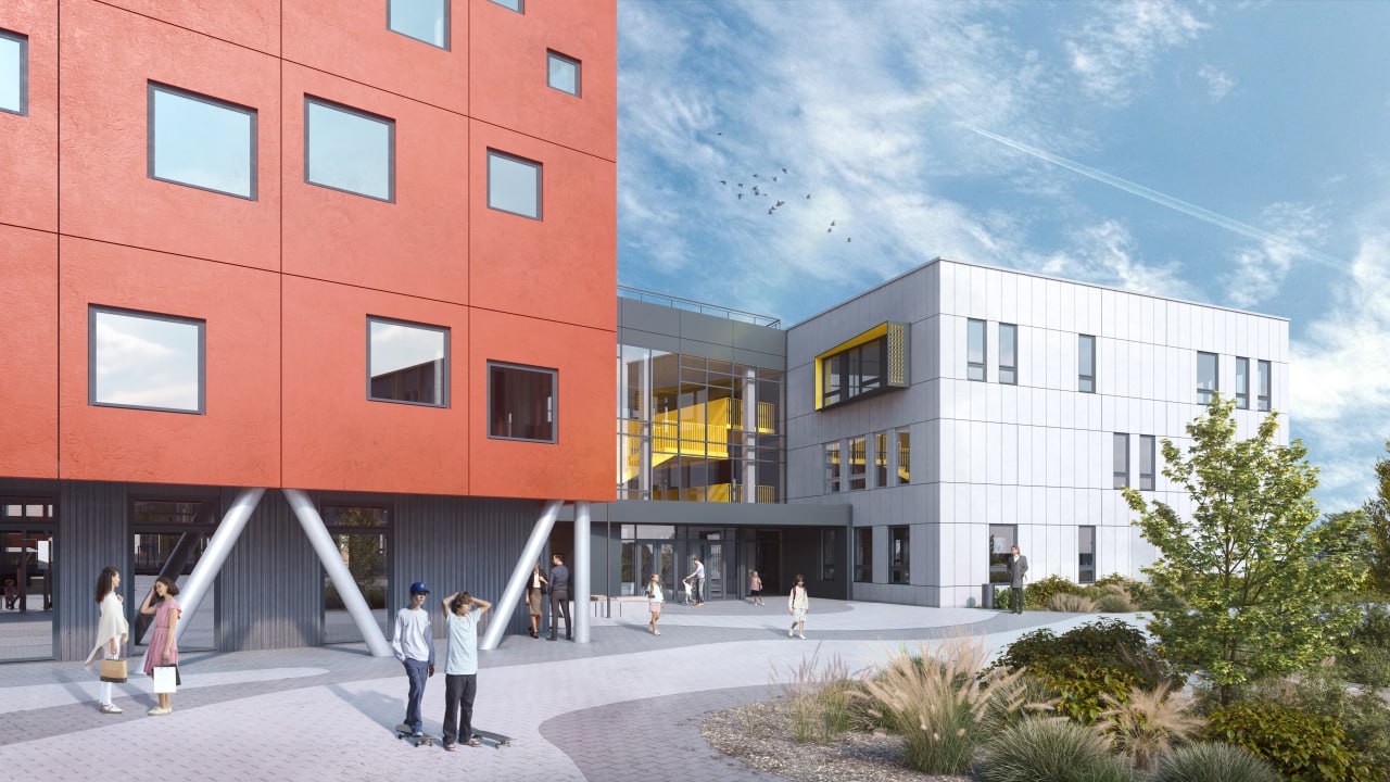 Рендер школы в Новой Боровой